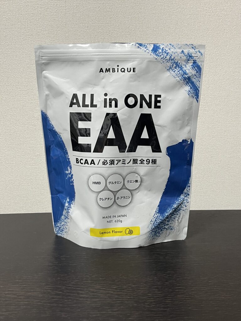 AMBiQUE ALL IN ONE EAA レモンフレーバー620gのパッケージ