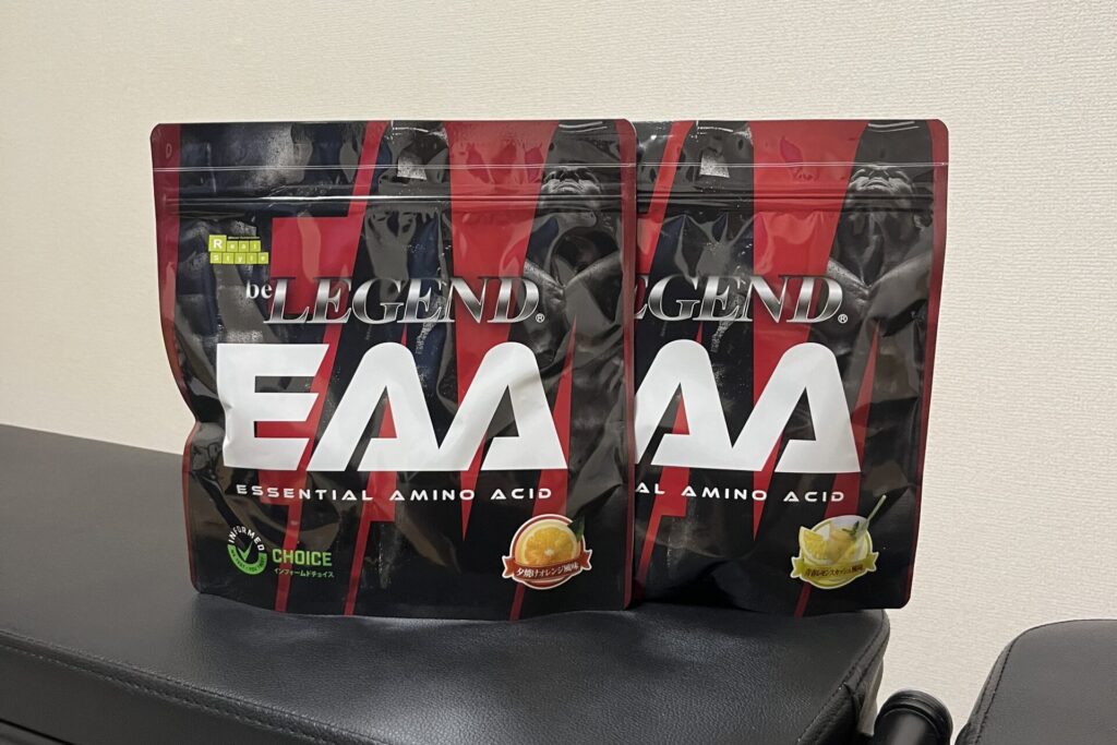 リニューアル前のビーレジェンドEAA・夕焼けオレンジ風味と青春レモンスカッシュ風味